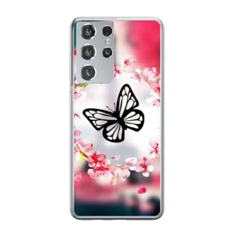 Husa personalizata tip carcasa HQPrint pentru Samsung Galaxy S24 Ultra, model Butterfly 8, multicolor, S1D1M0380