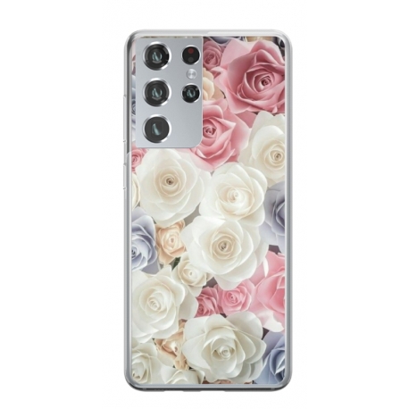 Husa personalizata tip carcasa HQPrint pentru Samsung Galaxy S24 Ultra, model Flowers 23, multicolor, S1D1M0385