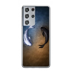 Husa personalizata tip carcasa HQPrint pentru Samsung Galaxy S24 Ultra, model Ying and Yang Fish, multicolor, S1D1M0390