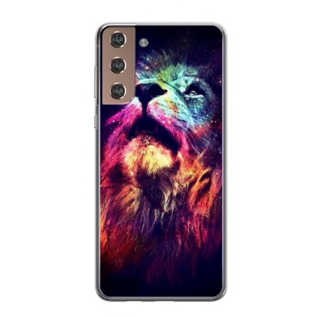 Husa personalizata tip carcasa HQPrint pentru Samsung Galaxy S24, model Celestial Lion, multicolor, S1D1M0002