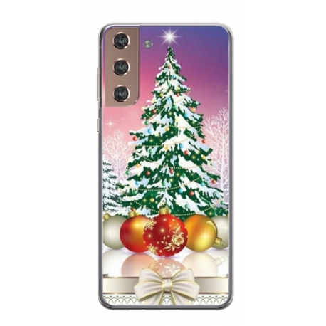 Husa personalizata tip carcasa HQPrint pentru Samsung Galaxy S24, model Christmas Tree 1, multicolor, S1D1M0057