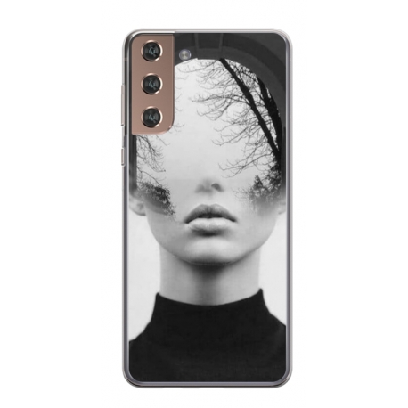 Husa personalizata tip carcasa HQPrint pentru Samsung Galaxy S24, model Abstract Lady, multicolor, S1D1M0066