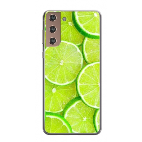 Husa personalizata tip carcasa HQPrint pentru Samsung Galaxy S24, model Lime, multicolor, S1D1M0253