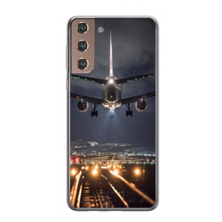Husa personalizata tip carcasa HQPrint pentru Samsung Galaxy S24, model Airplane Landing, multicolor, S1D1M0266