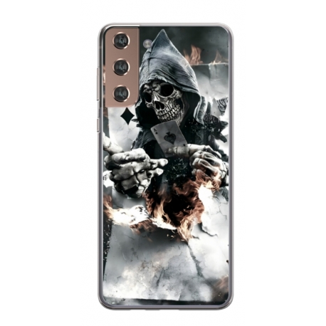 Husa personalizata tip carcasa HQPrint pentru Samsung Galaxy S24, model Skeleton Cards, multicolor, S1D1M0301