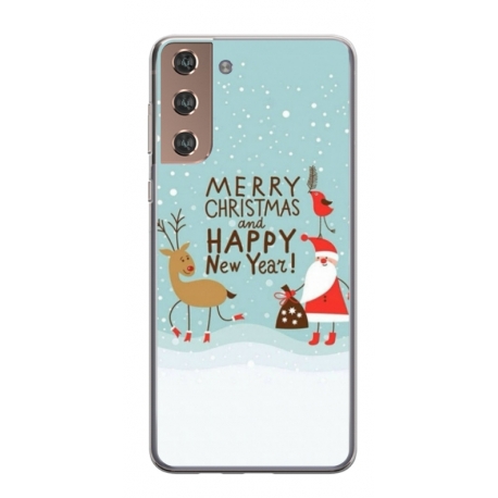 Husa personalizata tip carcasa HQPrint pentru Samsung Galaxy S24 Plus, model Happy Christmas and New Year, multicolor, S1D1M0047