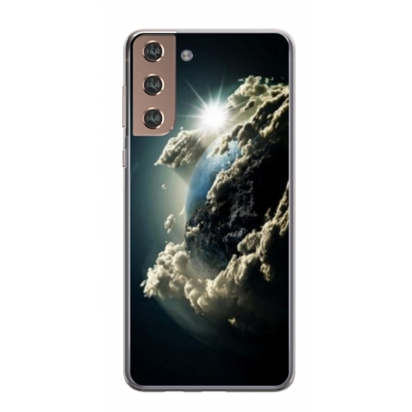 Husa personalizata tip carcasa HQPrint pentru Samsung Galaxy S24 Plus, model Cloudy Earth, multicolor, S1D1M0067