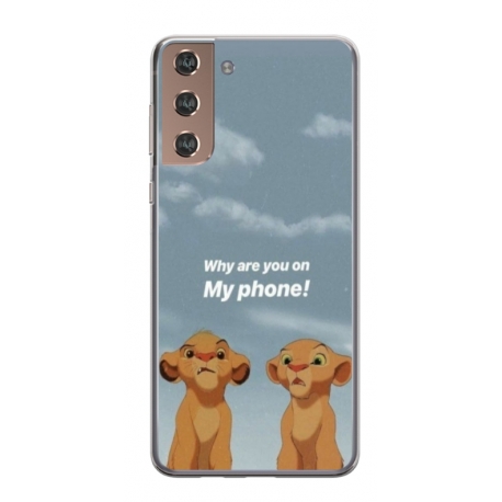 Husa personalizata tip carcasa HQPrint pentru Samsung Galaxy S24 Plus, model Why are you on my phone, multicolor, S1D1M0220