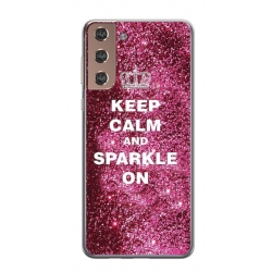 Husa personalizata tip carcasa HQPrint pentru Samsung Galaxy S24 Plus, model Keep Calm and Sparkle On, multicolor, S1D1M0252