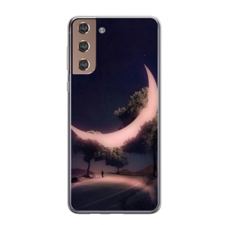Husa personalizata tip carcasa HQPrint pentru Samsung Galaxy S24 Plus, model Moon in the Trees, multicolor, S1D1M0331