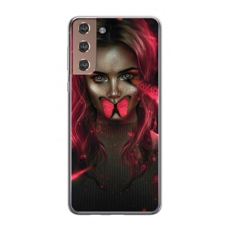 Husa personalizata tip carcasa HQPrint pentru Samsung Galaxy S24 Plus, model Butterfly Mouth 2, multicolor, S1D1M0352