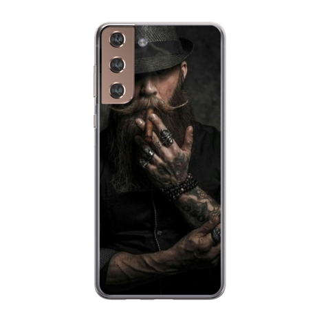 Husa personalizata tip carcasa HQPrint pentru Samsung Galaxy S24 Plus, model Beard Man, multicolor, S1D1M0355