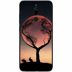 Husa personalizata tip carcasa HQPrint pentru Xiaomi Redmi 8, model Moon Tree, multicolor, S1D1M0068