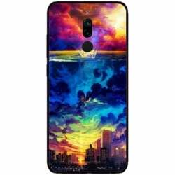 Husa personalizata tip carcasa HQPrint pentru Xiaomi Redmi Note 8 Pro, model Abstract City, multicolor, S1D1M0263