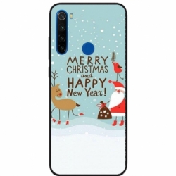 Husa personalizata tip carcasa HQPrint pentru Xiaomi Redmi Note 8T, model Happy Christmas and New Year, multicolor, S1D1M0047