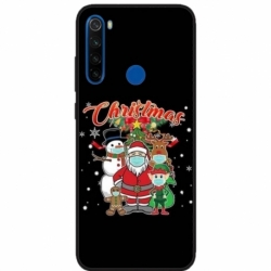 Husa personalizata tip carcasa HQPrint pentru Xiaomi Redmi Note 8T, model Covid Christmas, multicolor, S1D1M0054