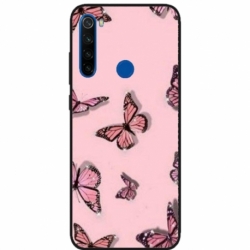 Husa personalizata tip carcasa HQPrint pentru Xiaomi Redmi Note 8T, model Butterfly 7, multicolor, S1D1M0076