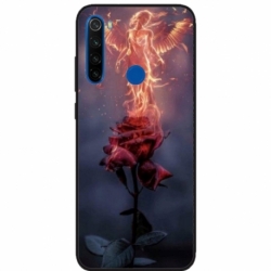 Husa personalizata tip carcasa HQPrint pentru Xiaomi Redmi Note 8, model Fire Rose, multicolor, S1D1M0158