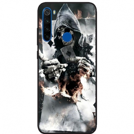 Husa personalizata tip carcasa HQPrint pentru Xiaomi Redmi Note 8, model Skeleton Cards, multicolor, S1D1M0301
