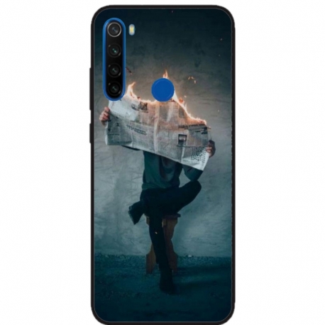 Husa personalizata tip carcasa HQPrint pentru Xiaomi Redmi Note 8, model Burn the News, multicolor, S1D1M0345