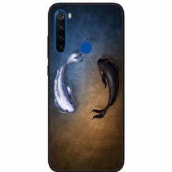 Husa personalizata tip carcasa HQPrint pentru Xiaomi Redmi Note 8T, model Ying and Yang Fish, multicolor, S1D1M0390