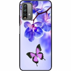 Husa personalizata tip carcasa HQPrint pentru Xiaomi Redmi Note 9 Pro Max, model Butterfly 2, multicolor, S1D1M0029