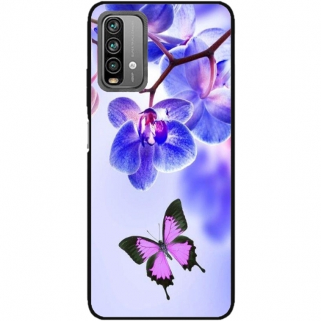 Husa personalizata tip carcasa HQPrint pentru Xiaomi Redmi Note 9 Pro Max, model Butterfly 2, multicolor, S1D1M0029
