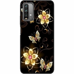 Husa personalizata tip carcasa HQPrint pentru Xiaomi Redmi Note 9 Pro Max, model Butterfly 5, multicolor, S1D1M0042