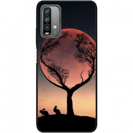Husa personalizata tip carcasa HQPrint pentru Xiaomi Redmi Note 9 Pro Max, model Moon Tree, multicolor, S1D1M0068