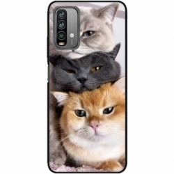 Husa personalizata tip carcasa HQPrint pentru Xiaomi Redmi Note 9 Pro Max, model Cats, multicolor, S1D1M0116
