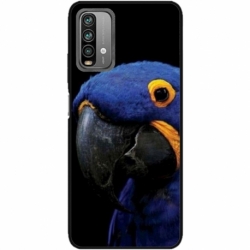 Husa personalizata tip carcasa HQPrint pentru Xiaomi Redmi Note 9 Pro Max, model Blue Parrot, multicolor, S1D1M0145