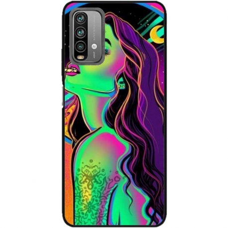 Husa personalizata tip carcasa HQPrint pentru Xiaomi Redmi Note 9 Pro Max, model Colorful Girl, multicolor, S1D1M0249