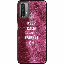 Husa personalizata tip carcasa HQPrint pentru Xiaomi Redmi Note 9 Pro Max, model Keep Calm and Sparkle On, multicolor, S1D1M0252