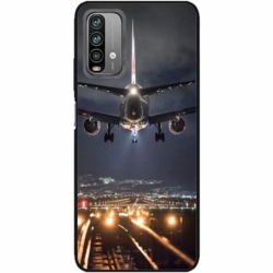 Husa personalizata tip carcasa HQPrint pentru Xiaomi Redmi Note 9, model Airplane Landing, multicolor, S1D1M0266