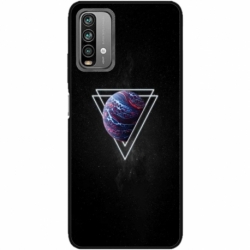 Husa personalizata tip carcasa HQPrint pentru Xiaomi Redmi Note 9 Pro Max, model Triangle Planet, multicolor, S1D1M0278