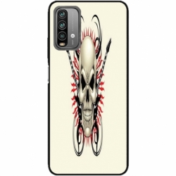 Husa personalizata tip carcasa HQPrint pentru Xiaomi Redmi Note 9, model Skull 1, multicolor, S1D1M0284