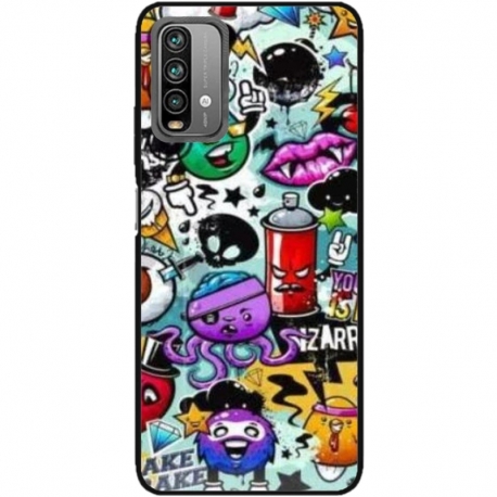 Husa personalizata tip carcasa HQPrint pentru Xiaomi Redmi Note 9 Pro Max, model Grafitti, multicolor, S1D1M0289