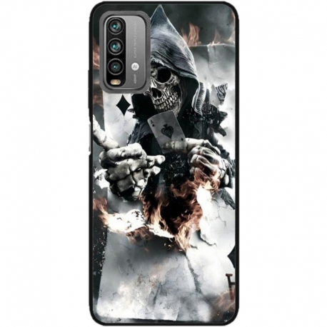 Husa personalizata tip carcasa HQPrint pentru Xiaomi Redmi Note 9 Pro Max, model Skeleton Cards, multicolor, S1D1M0301