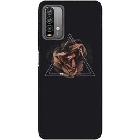Husa personalizata tip carcasa HQPrint pentru Xiaomi Redmi Note 9, model Triangle Rose, multicolor, S1D1M0316
