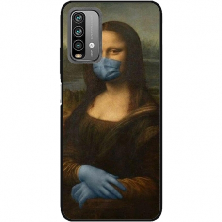Husa personalizata tip carcasa HQPrint pentru Xiaomi Redmi Note 9, model Covid Mona Lisa, multicolor, S1D1M0327