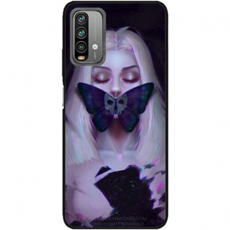 Husa personalizata tip carcasa HQPrint pentru Xiaomi Redmi Note 9 Pro Max, model Butterfly Mouth 1, multicolor, S1D1M0351