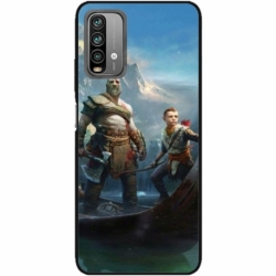Husa personalizata tip carcasa HQPrint pentru Xiaomi Redmi Note 9S, model God of War 1, multicolor, S1D1M0008