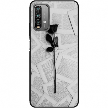 Husa personalizata tip carcasa HQPrint pentru Xiaomi Redmi Note 9S, model Black Rose, multicolor, S1D1M0021