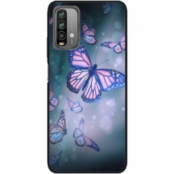 Husa personalizata tip carcasa HQPrint pentru Xiaomi Redmi Note 9S, model Butterfly 1, multicolor, S1D1M0028