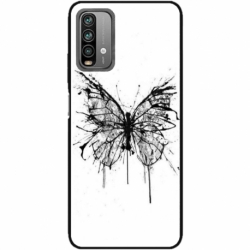 Husa personalizata tip carcasa HQPrint pentru Xiaomi Redmi Note 9S, model Butterfly 3, multicolor, S1D1M0030