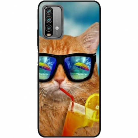 Husa personalizata tip carcasa HQPrint pentru Xiaomi Redmi Note 9S, model Cool Cat, multicolor, S1D1M0031