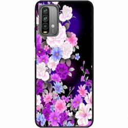 Husa personalizata tip carcasa HQPrint pentru Xiaomi Redmi Note 9S, model Flowers 3, multicolor, S1D1M0039