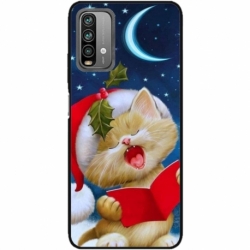 Husa personalizata tip carcasa HQPrint pentru Xiaomi Redmi Note 9S, model Christmas Cat, multicolor, S1D1M0048