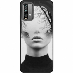 Husa personalizata tip carcasa HQPrint pentru Xiaomi Redmi Note 9S, model Abstract Lady, multicolor, S1D1M0066