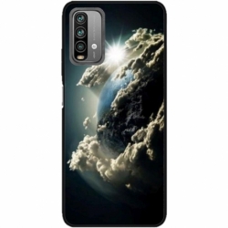 Husa personalizata tip carcasa HQPrint pentru Xiaomi Redmi Note 9S, model Cloudy Earth, multicolor, S1D1M0067
